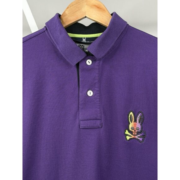 Psycho Bunny Purple Polo Short Sleeve Shirt Men’s Small Pima Cotton - Picture 4 of 14